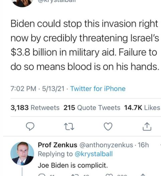 USA - Biden is Complicit in Palestinian Genocide #IsraelIsTheProblem